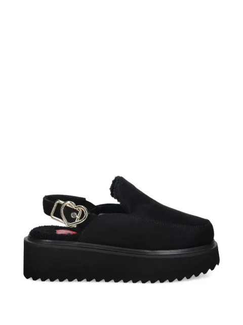 Love Moschino heart-buckle platform mules Black JA10416L0NJAW