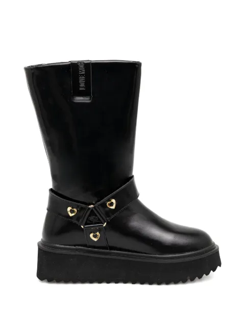Love Moschino heart-detail platform boots Black JA24476I0NJD0