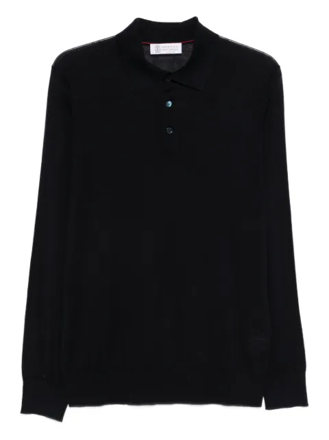 Brunello Cucinelli long-sleeve polo shirt Blue MNB805415C2425