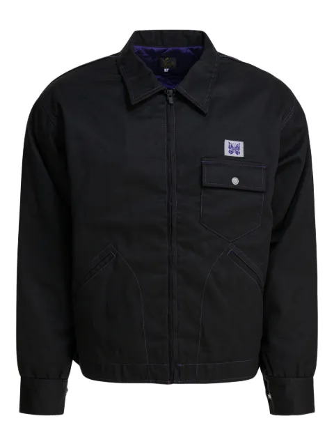 Needles PE/C Twill logo chest-pocket jacket Black RW211