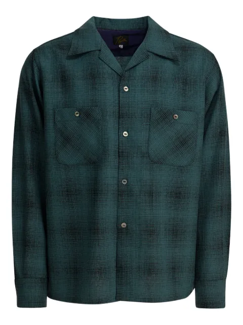 Needles One-Up checked chest-pocket shirt Blue RW163ABLUE
