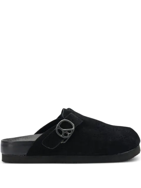 Needles buckle perforated mules Black RW408BBLACK