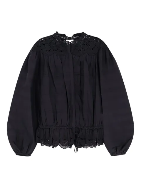 MARANT ÉTOILE Polly lace shirt Black HT0767FAD1J05E