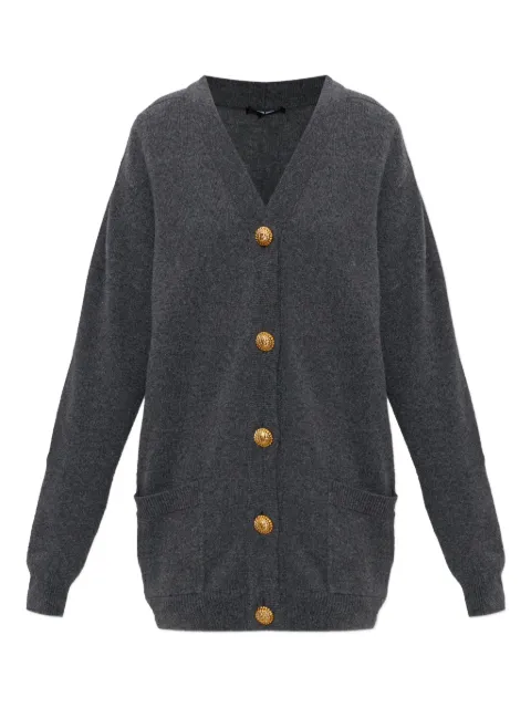 Balmain button pockets cardigan Grey GF1KO003KI87