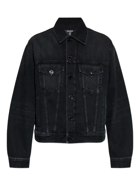 Balmain button-up denim jacket Black GH1TC330DG13