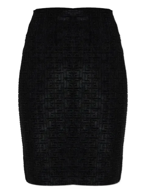 Balmain logo-pattern pencil skirt Black GF1LC286JL42