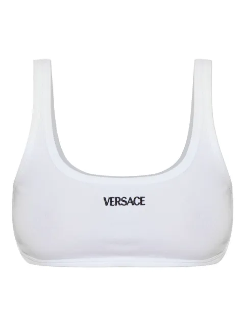 Versace ribbed cotton top Neutrals 10231421A09551