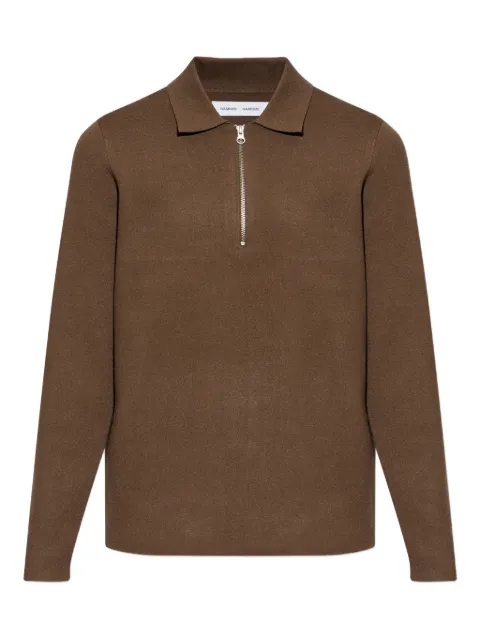 SAMSOE SAMSOE half-zip polo shirt Brown M22400055