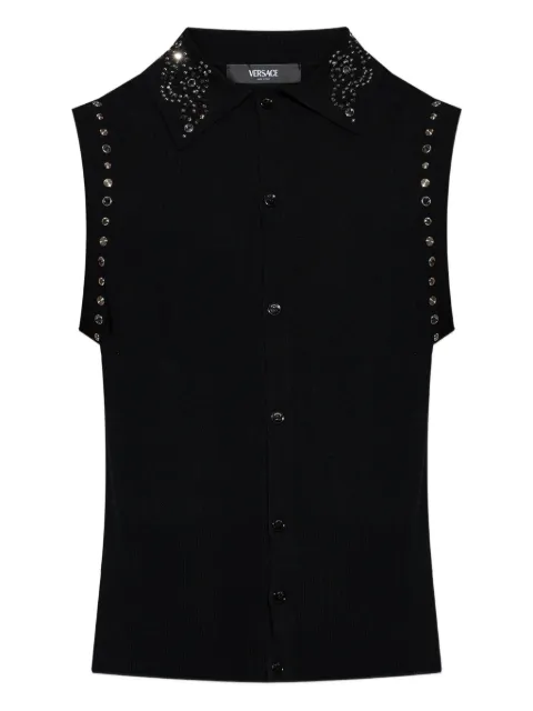 Versace embellished cashmere-blend knit vest Black 10202831A16159