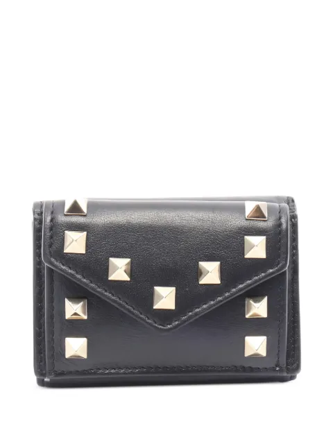 Valentino Garavani Pre-Owned 2010s small Rockstud trifold wallet Black 1027473