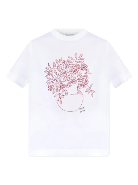 SAMSOE SAMSOE floral-print T-shirt White F25200025
