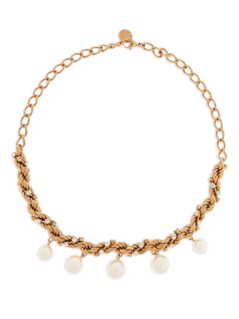 Marni pearl-embellished chain necklace Gold COMV0564A0P6525
