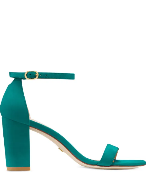 Stuart Weitzman Nearlynude block-heel strap sandals Green S2206SUE