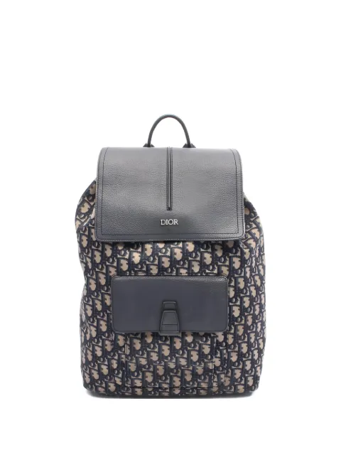 Christian Dior Pre-Owned 2000s oblique-pattern backpack Blue 1030180