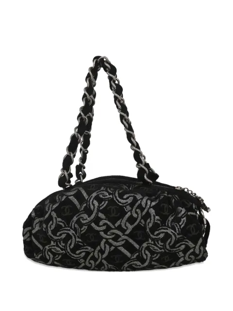 CHANEL Pre-Owned 2005-2006 chain-print tote bag Black 125255