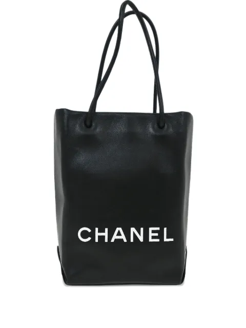 CHANEL Pre-Owned 2008 logo tote bag Black 115774