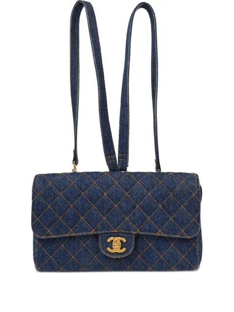 CHANEL Pre-Owned 1996-1997 denim backpack Blue 134699