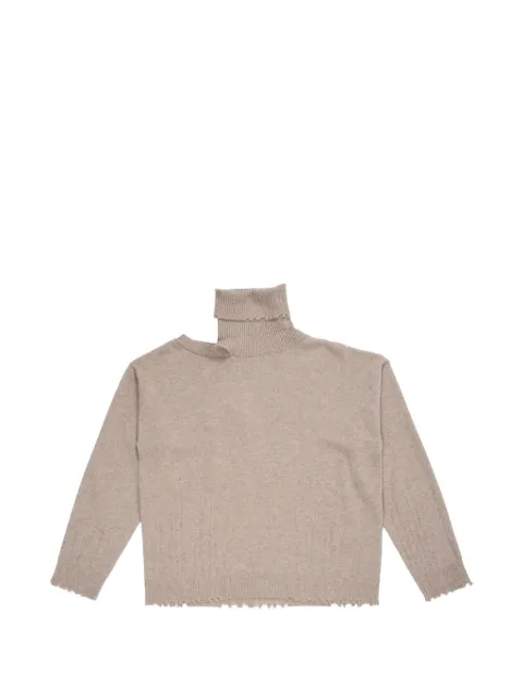 Uma Wang cut-out roll-neck top Neutrals UK7134