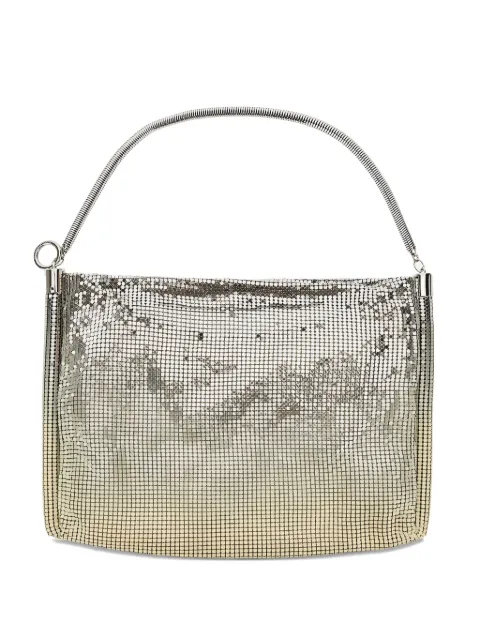 Rabanne small Pixel Tube shoulder bag Silver 26PSS0372MET860M159