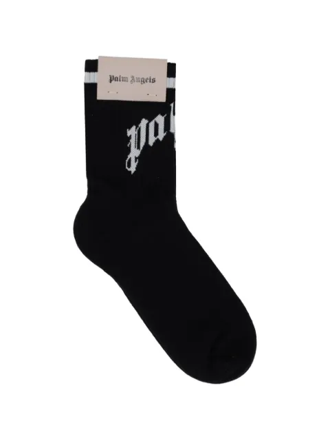 Palm Angels curved-logo socks Black PWRA00AF25FAB0011003