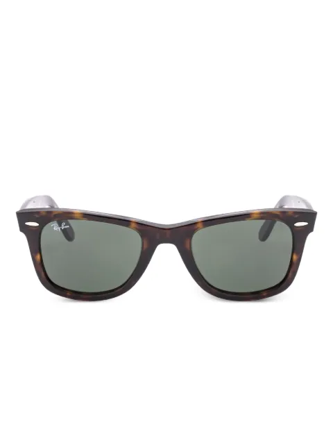 Ray-Ban Wayfarer logo at the temple sunglasses Brown 0RB2140