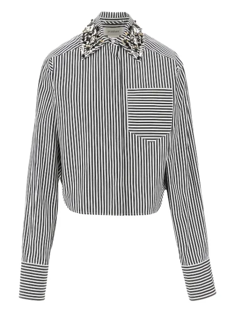 Sportmax embellished-collar striped shirt White 2612111011600