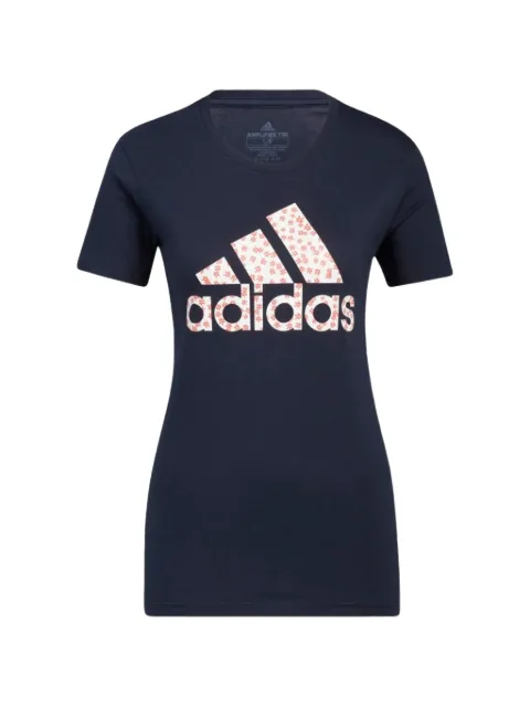 adidas floral-logo T-shirt Blue HN6890