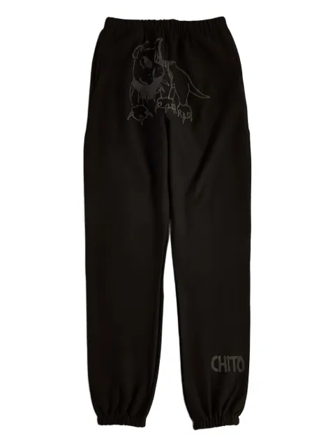 CHITO Relective Guard graphic-print track pants Black C0825B002