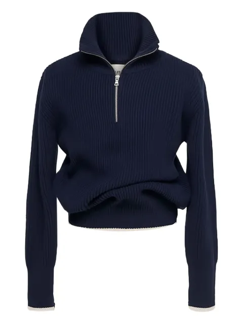 O.FILES zip-up funnel-neck sweater Blue 16240030001