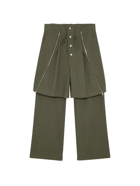 FFFPOSTALSERVICE zip-detail layered trousers Green FFFPSFW2518