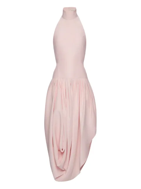 Magda Butrym halterneck draped dress Pink 278426