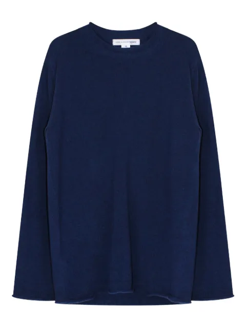 Comme Des Garçons Shirt rolled-hem wool sweater Blue FPN007W25