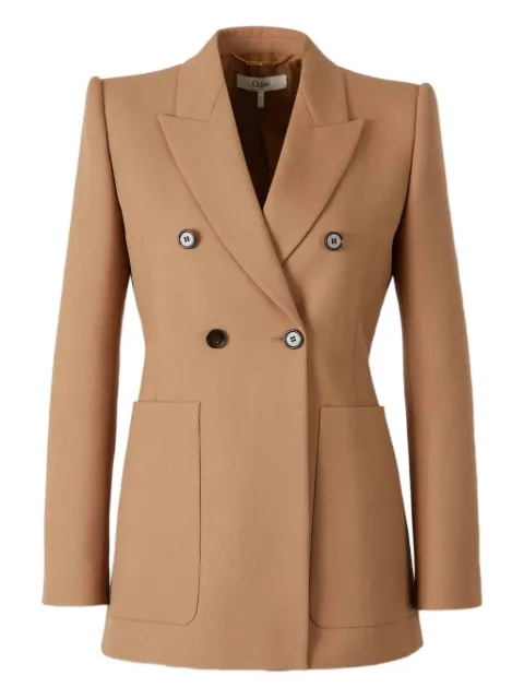 Chloé peak-lapel button wool blazer Brown CH26SVE74164