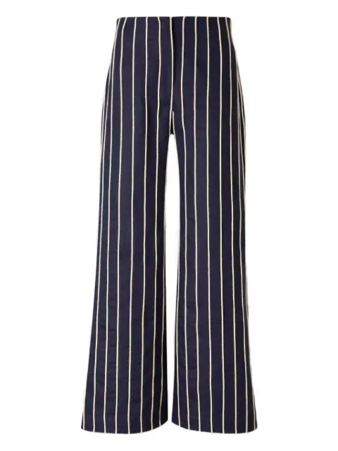 ANDRES OTALORA striped-pattern trousers Blue RT260091100LINEN