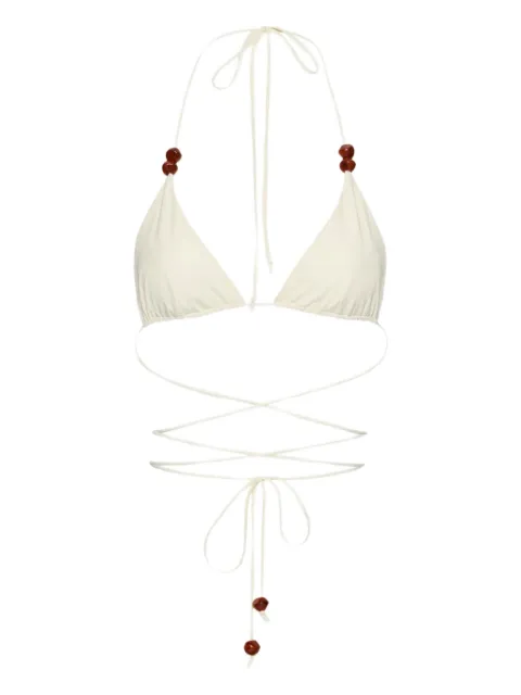 Magda Butrym beaded bikini Neutrals 628426