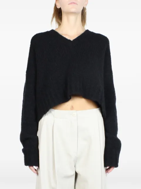 Malloni V-neck cropped sweater Black M22I20779036EO
