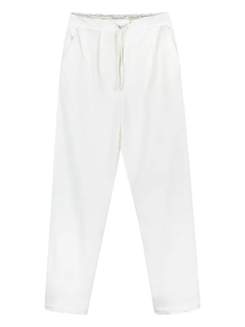 Panama Route drawstring cotton track pants White P24HENR11