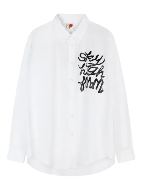 Sky High Farm overprint button-down shirt White SHF07B003