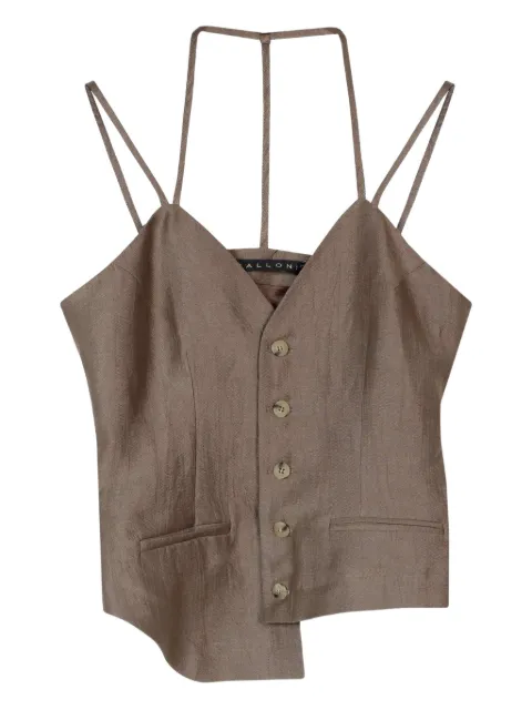 Malloni button asymmetric gilet Brown M23E30543