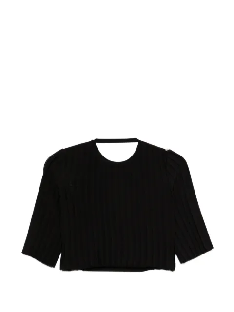 Sportmax SPSCamera ribbed cropped T-shirt Black 2612361103600