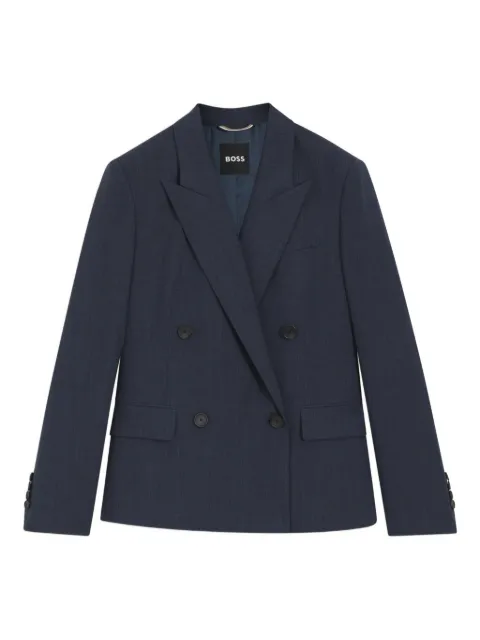 BOSS double-breasted pocket blazer Blue 50543302