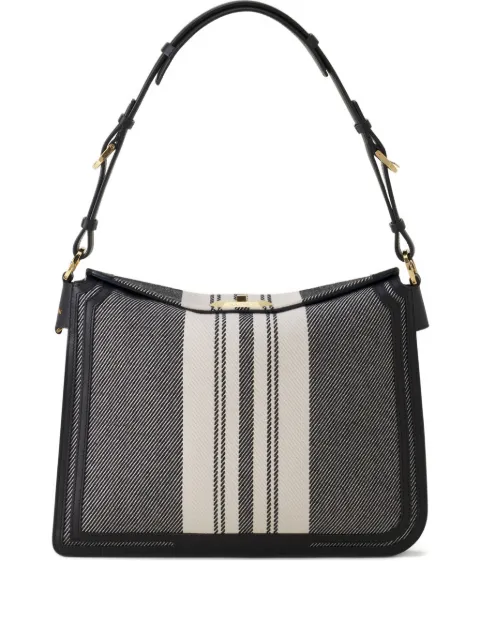 Lanvin Compagnon striped shoulder bag Black LWBGLRMMCVSTP26