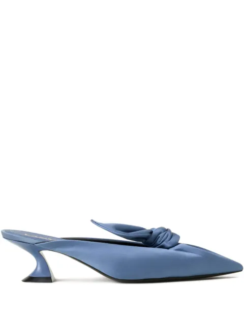 Lanvin knot pointed mules Blue FWPUGA02SATIP26