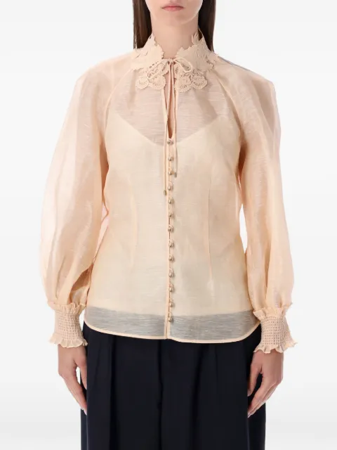 ZIMMERMANN Rebellion lace-collar shirt Neutrals 7121TC261