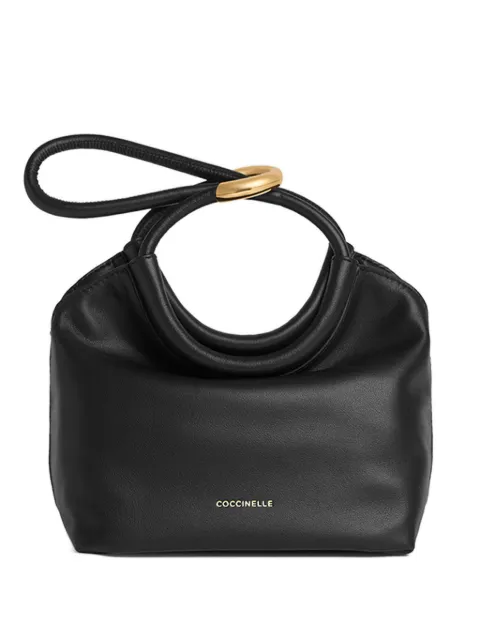 Coccinelle small Finn ring handle shoulder bag Black E1UAA580101