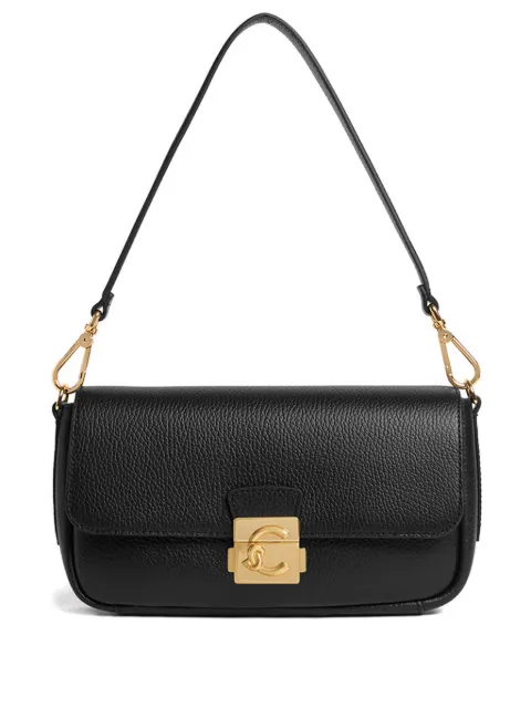 Coccinelle medium C-Me Lock grained-leather shoulder bag Black E1U4K120201