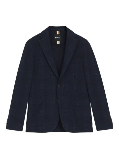 BOSS check single-breasted blazer Blue 50556822