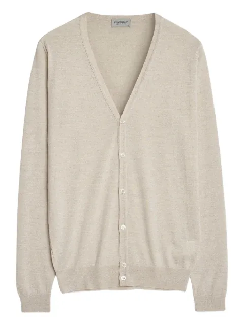 John Smedley V-neck buttoned cardigan Neutrals PETWORTH