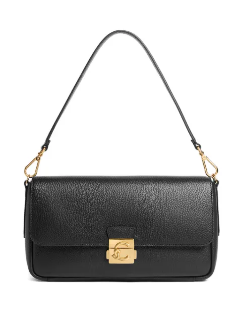 Coccinelle large C-Me Lock turnlock shoulder bag Black E1U4K120101