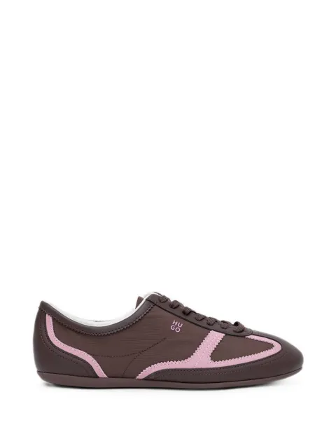 HUGO contrast-trim panelled sneakers Brown 50557871
